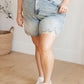 Cindy High Rise Mineral Wash Distressed Boyfriend Shorts Womens Denim Shorts   