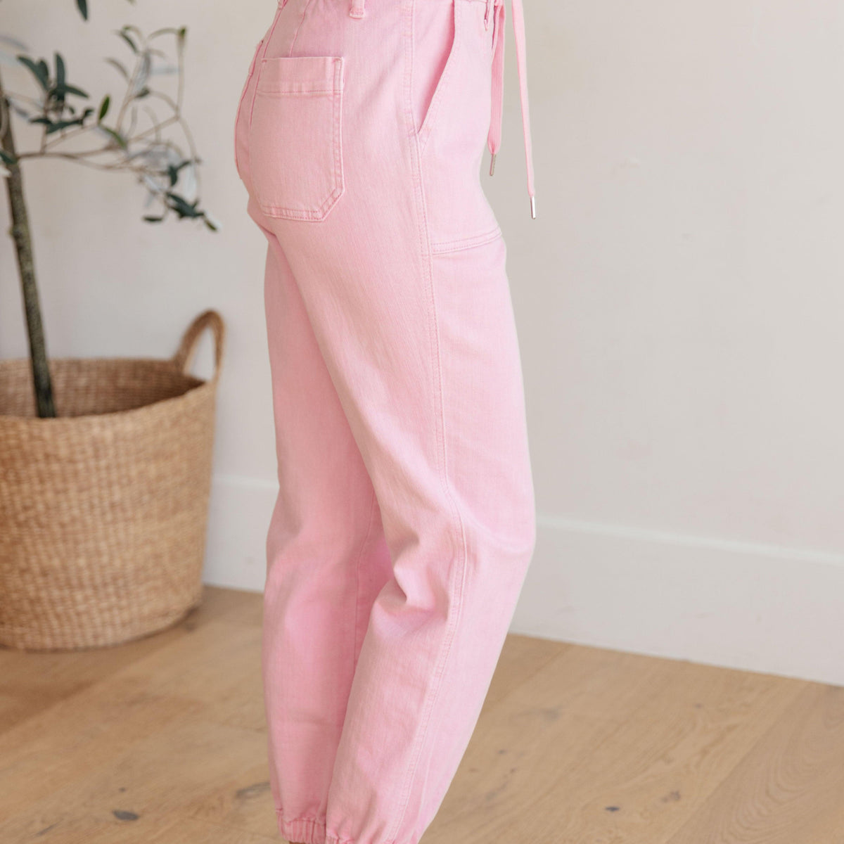 Regina High Rise Garment Dyed Denim Jogger - Three Mad Hatters Mercantile 