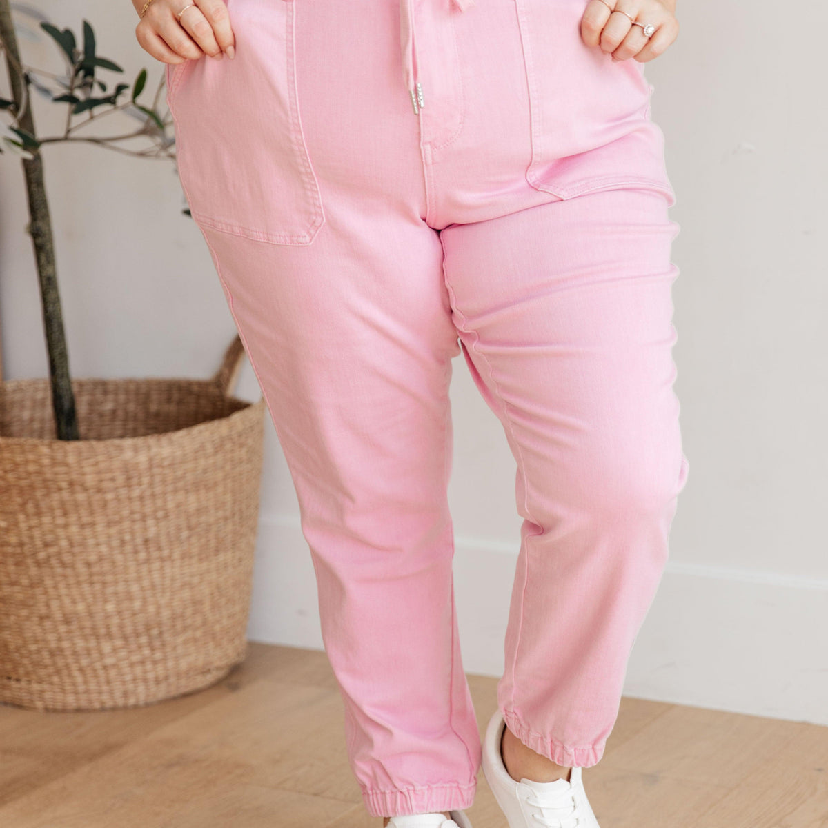 Regina High Rise Garment Dyed Denim Jogger - Three Mad Hatters Mercantile 