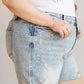 Cindy High Rise Mineral Wash Distressed Boyfriend Shorts Womens Denim Shorts   