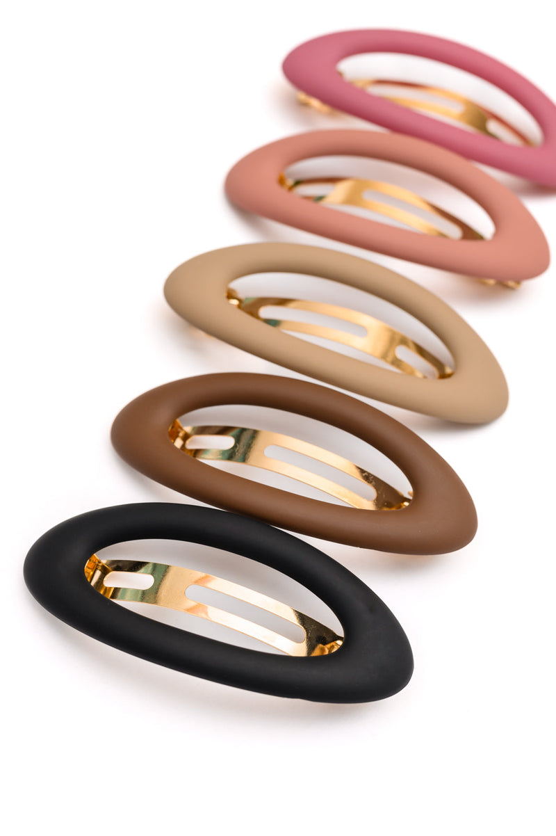 Jumbo Oval Hair Clips Set of 5 Accessories   