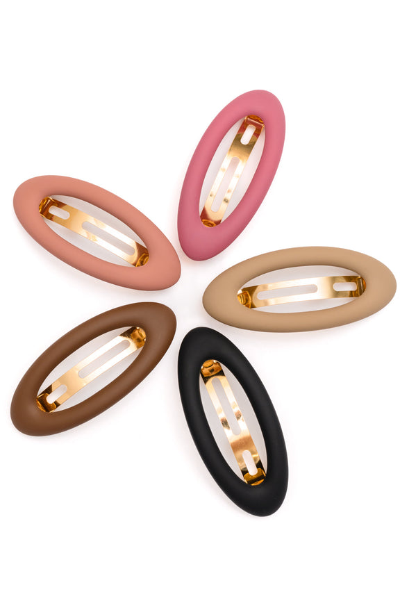 Jumbo Oval Hair Clips Set of 5 Accessories   