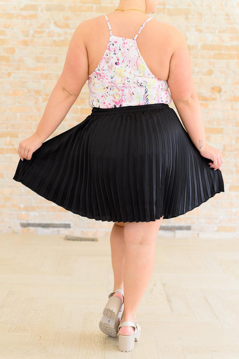 Just a Flirt Pleated Skirt in Black - Three Mad Hatters Mercantile 