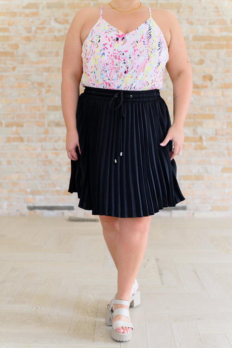 Just a Flirt Pleated Skirt in Black - Three Mad Hatters Mercantile 