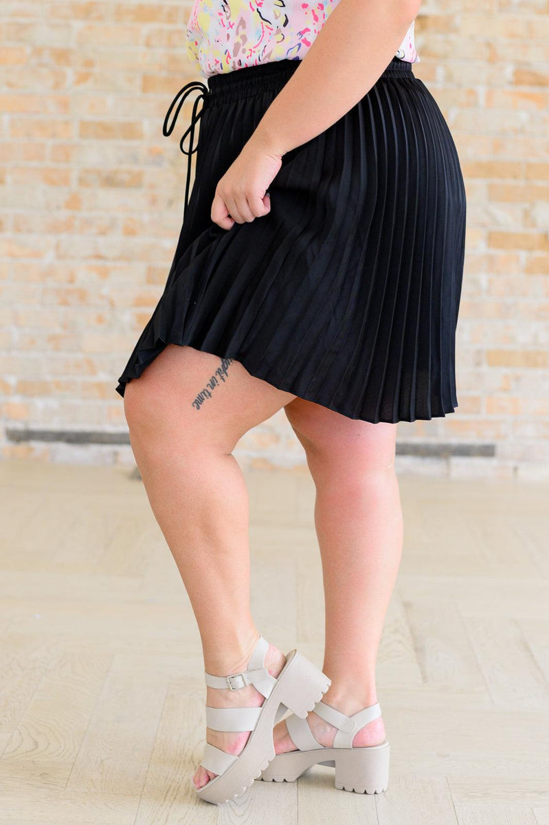 Just a Flirt Pleated Skirt in Black - Three Mad Hatters Mercantile 
