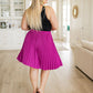 Just a Flirt Pleated Skirt in Magenta Womens Bottoms   