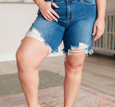 Kelsey Mid Rise Distressed Cutoff Shorts