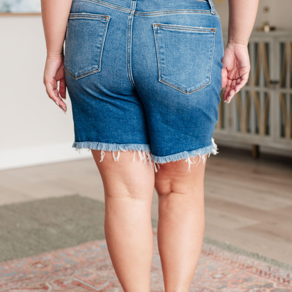 Kelsey Mid Rise Distressed Cutoff Shorts - Three Mad Hatters Mercantile 