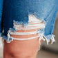 Kelsey Mid Rise Distressed Cutoff Shorts Womens Denim Shorts   