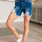 Kelsey Mid Rise Distressed Cutoff Shorts Womens Denim Shorts   