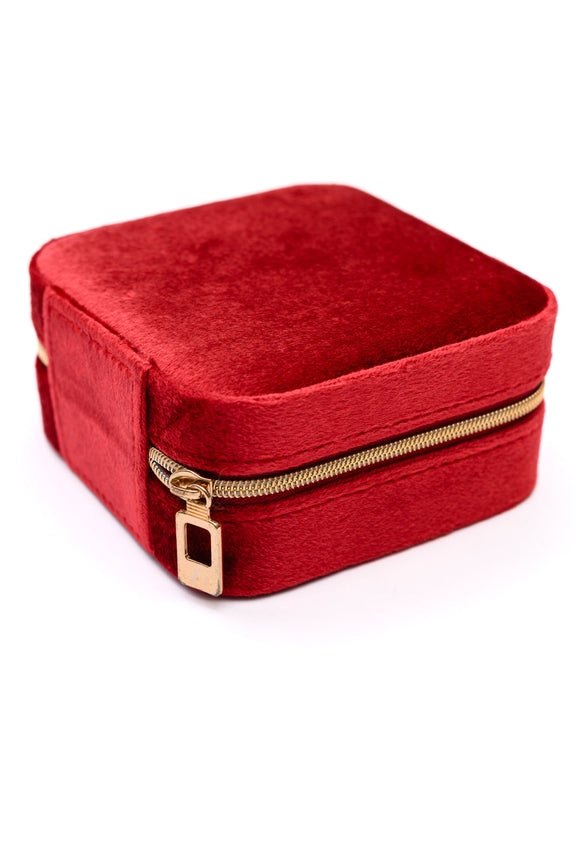 Kept and Carried Velvet Jewelry Box in Red Accessories