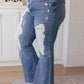 Judy Blue-Kiana High Rise Destroy Flare Denim   