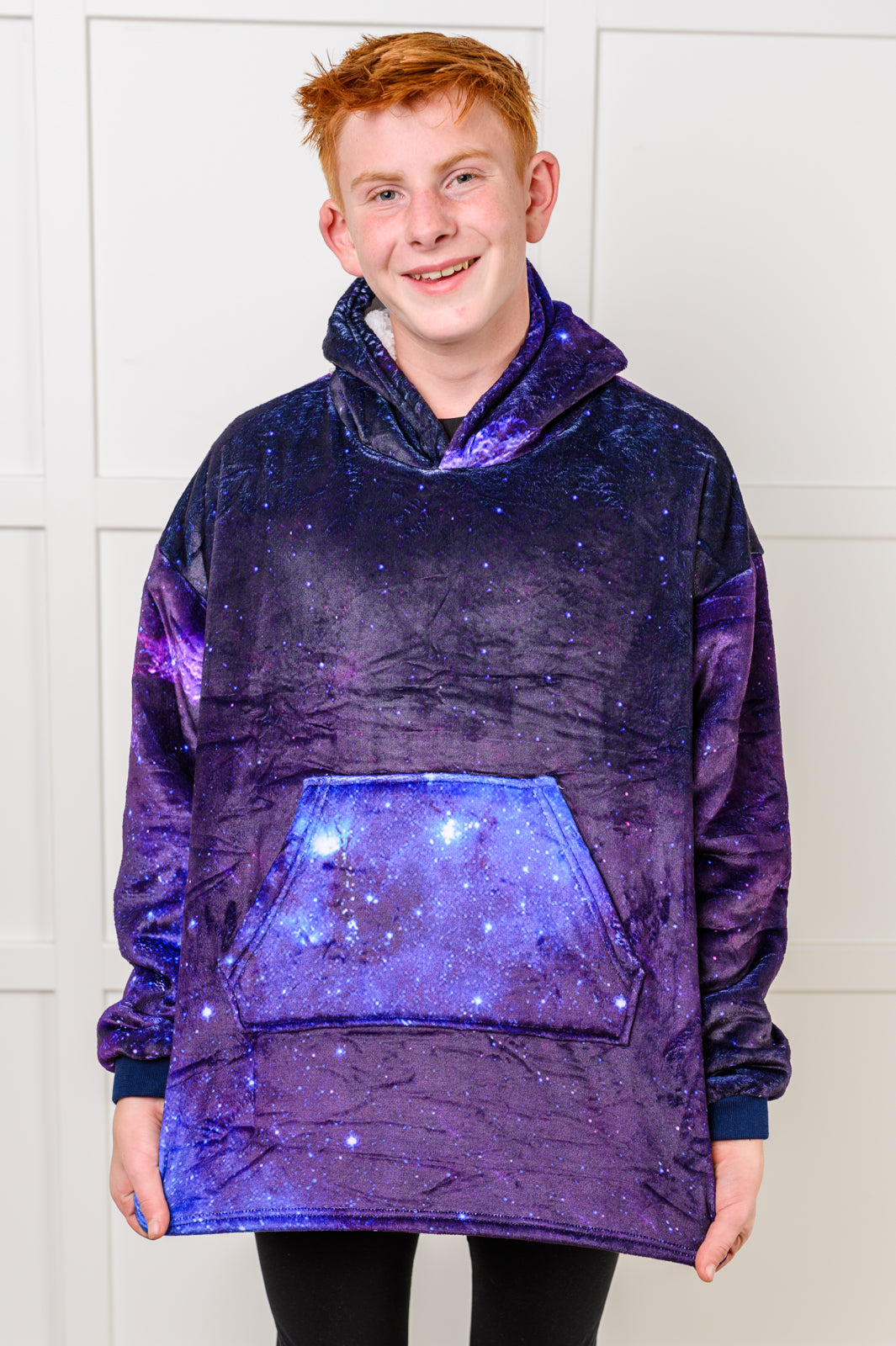 Kids Oversized Hoodie Blanket in Starry Sky Layers