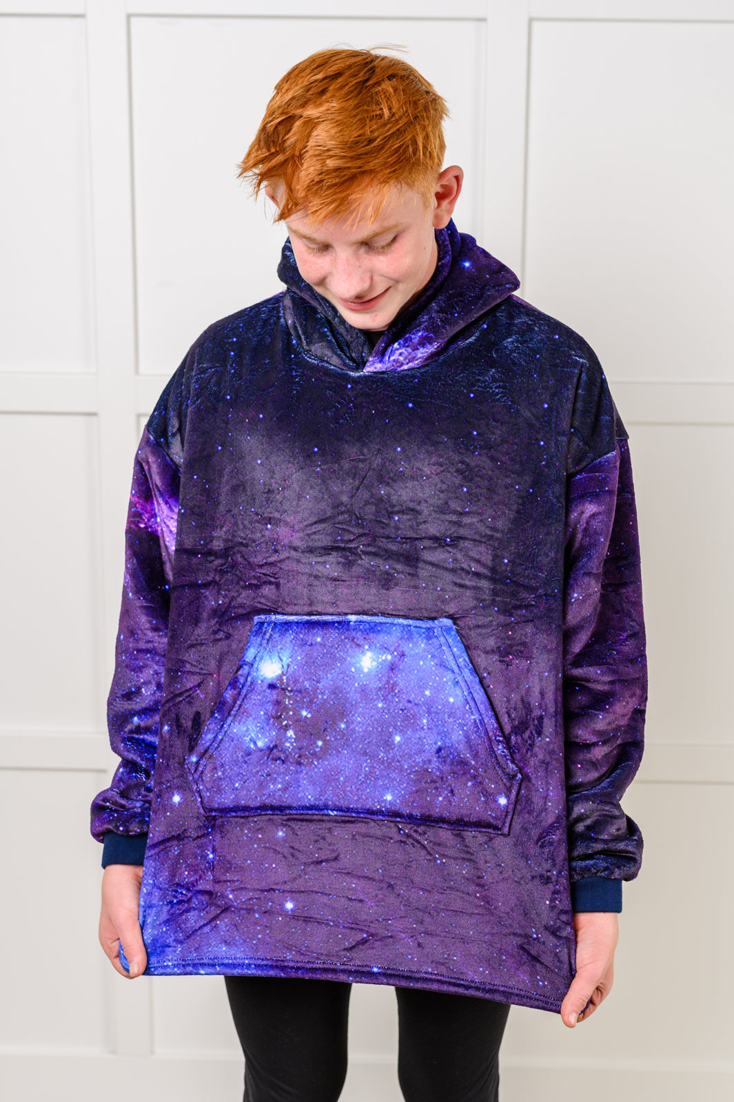 Kids Oversized Hoodie Blanket in Starry Sky Layers