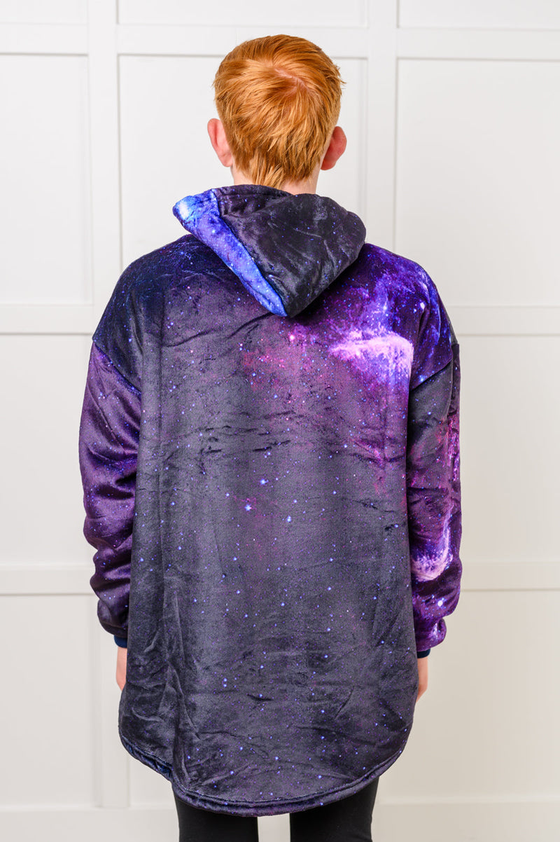 Kids Oversized Hoodie Blanket in Starry Sky Layers