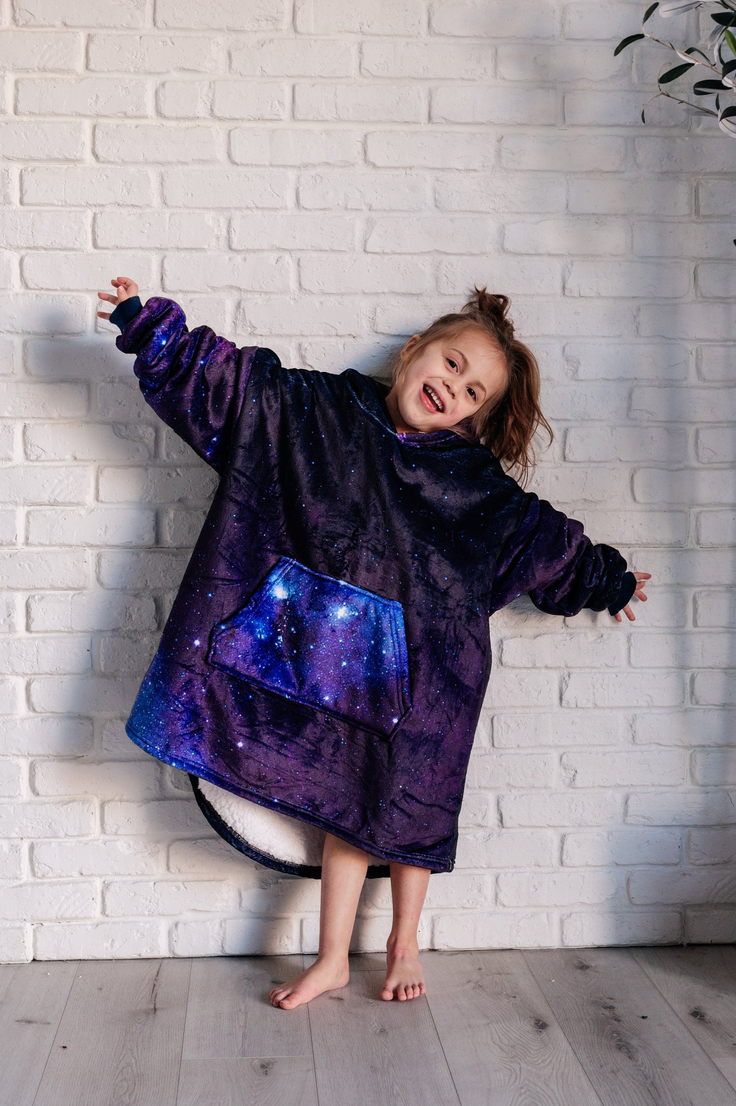 Kids Oversized Hoodie Blanket in Starry Sky Layers