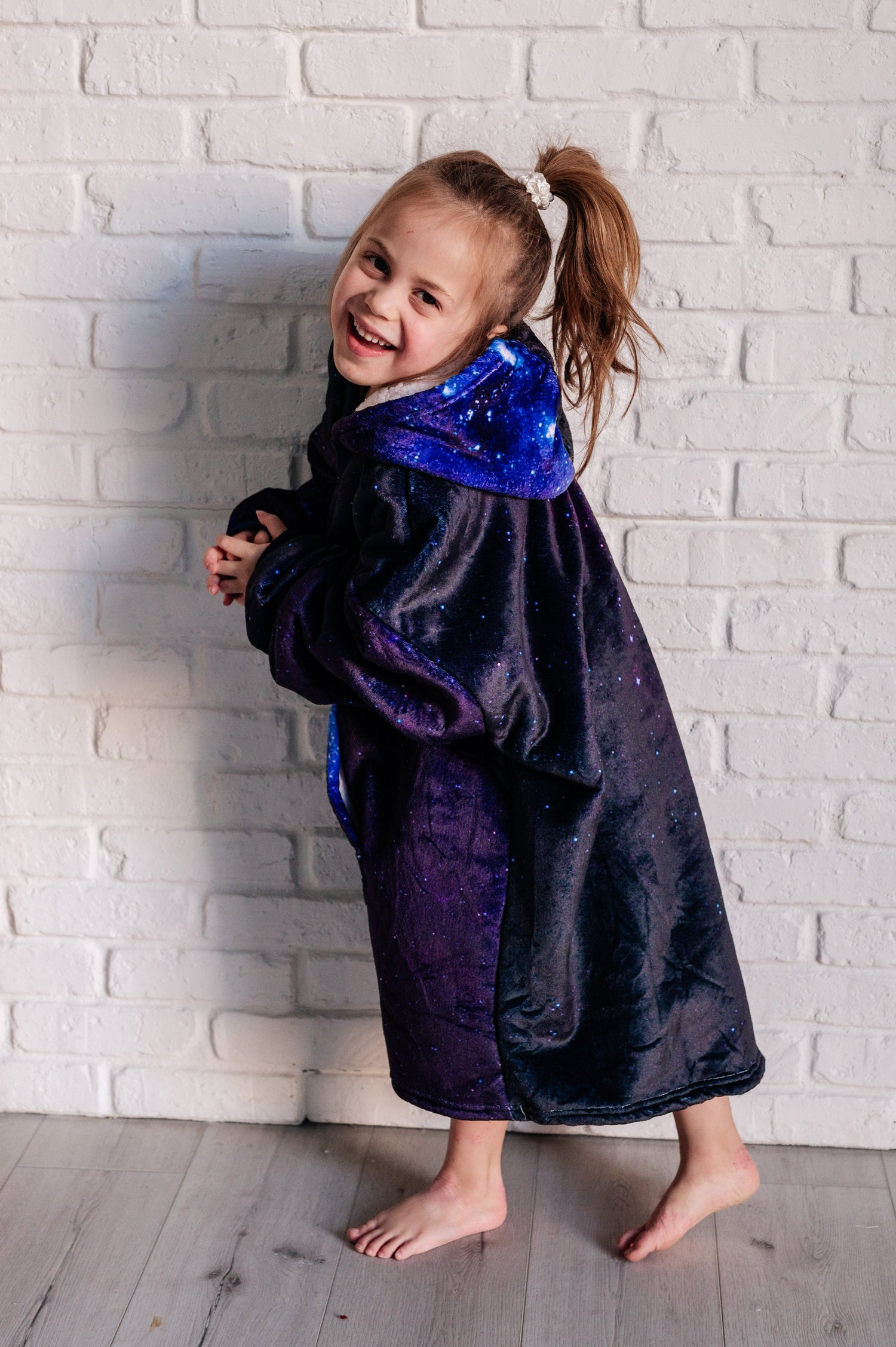 Kids Oversized Hoodie Blanket in Starry Sky Layers