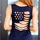 Land of the Free Tank in Navy Womens Tops   