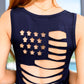 Land of the Free Tank in Navy Womens Tops   