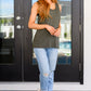 Land of the Free Tank in Olive Womens Tops   