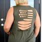 Land of the Free Tank in Olive Womens Tops   