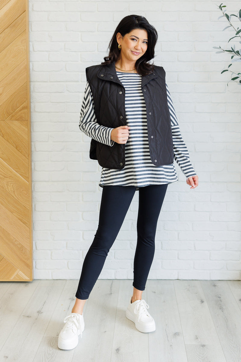 Layering Queen Quilted Puffer Vest in Black Layers   