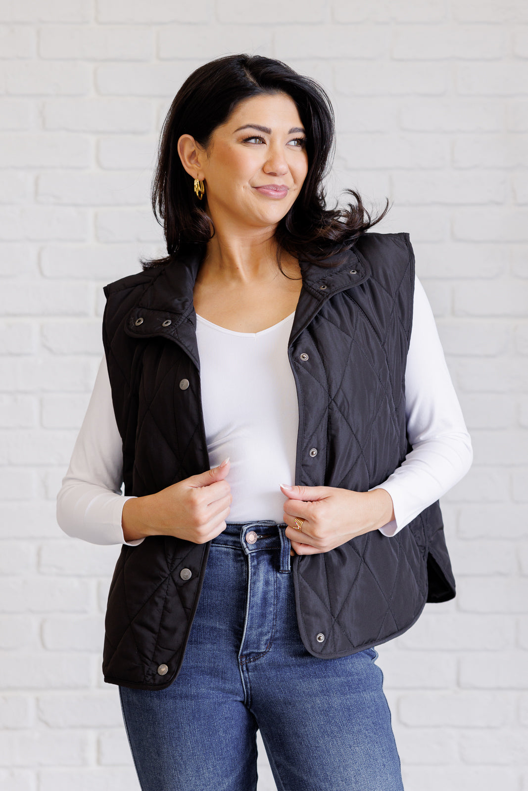 Layering Queen Quilted Puffer Vest in Black Layers   