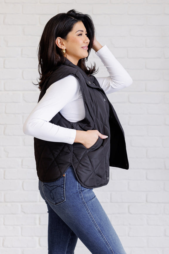 Layering Queen Quilted Puffer Vest in Black Layers   