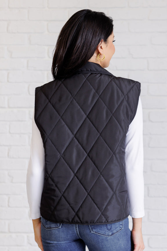 Layering Queen Quilted Puffer Vest in Black Layers   