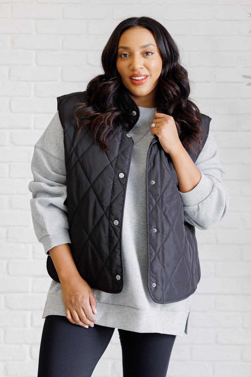 Layering Queen Quilted Puffer Vest in Black Layers   