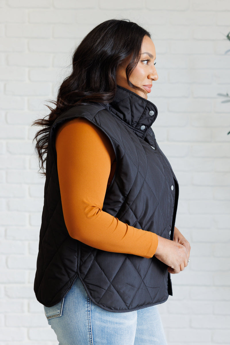 Layering Queen Quilted Puffer Vest in Black Layers   