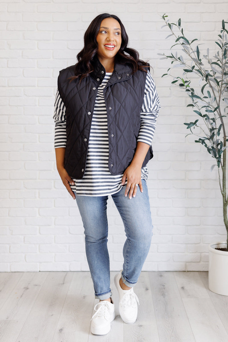 Layering Queen Quilted Puffer Vest in Black Layers   