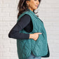 Layering Queen Quilted Puffer Vest in Hunter Green Layers   