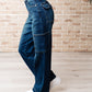 Leila High Rise Cargo Straight Jeans Straight Leg Jeans   