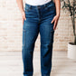 Leila High Rise Cargo Straight Jeans Straight Leg Jeans   