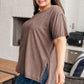 Let Me Live Relaxed Tee in Brown Womens Tops   