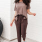 Let Me Live Relaxed Tee in Brown Womens Tops   