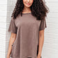 Let Me Live Relaxed Tee in Brown Womens Tops   