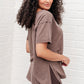 Let Me Live Relaxed Tee in Brown Womens Tops   