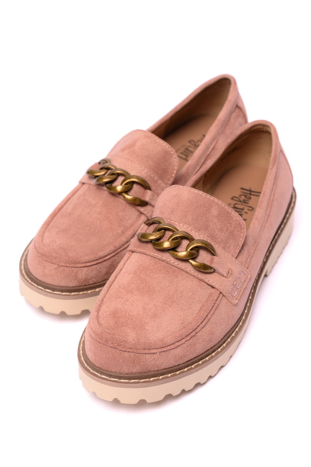 Literally Loafers in Blush Faux Suede Womens   