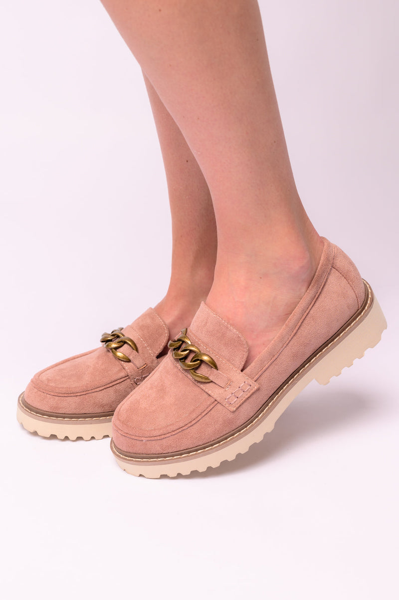 Literally Loafers in Blush Faux Suede Womens   