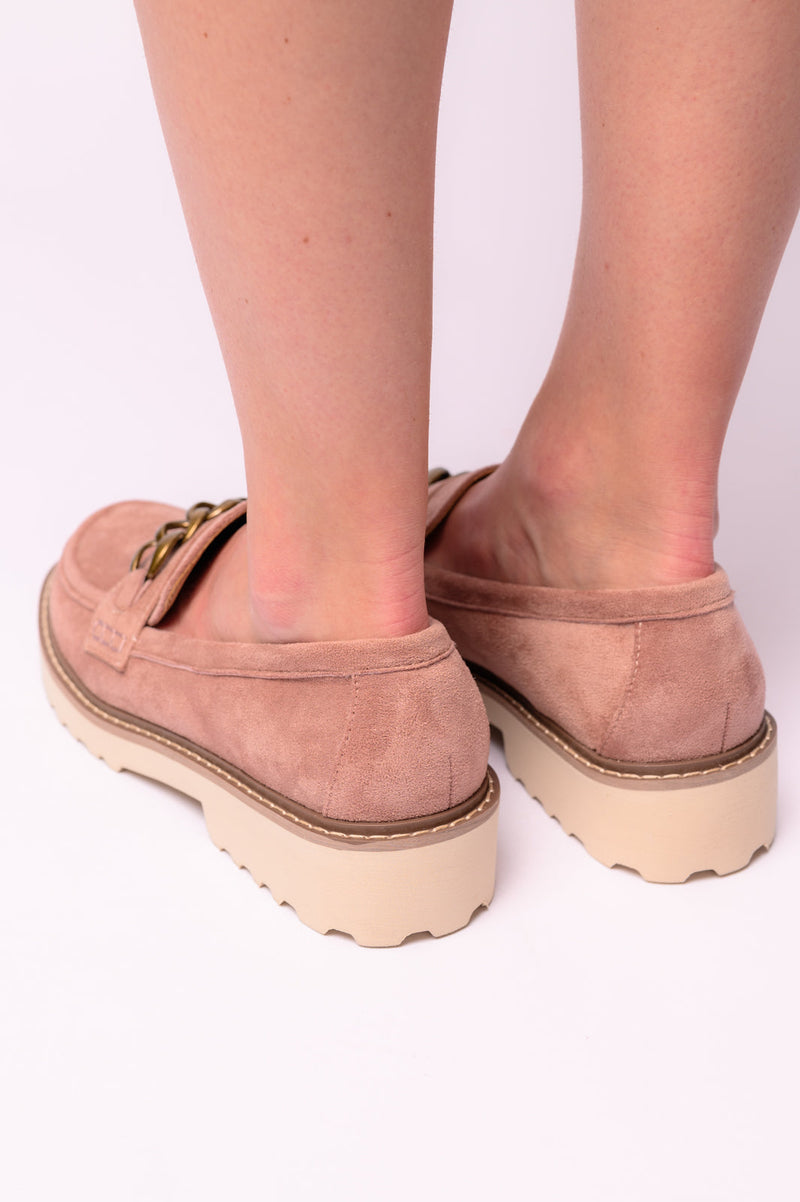 Literally Loafers in Blush Faux Suede Womens   