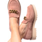 Literally Loafers in Blush Faux Suede Womens   