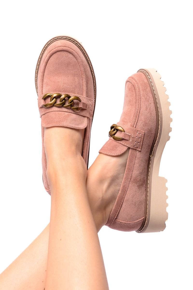 Literally Loafers in Blush Faux Suede Womens   