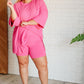 Live and Play Luxe Biker Set in Pink Athleisure   