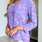 Lizzy Babydoll Top in Emerald and Pink Paisley Tops   