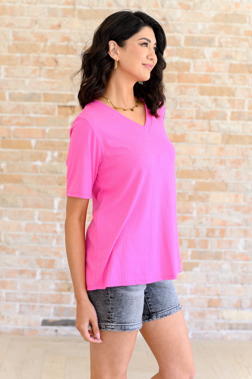 Lonesome Valley V-Neck Ribbed Top Tops   