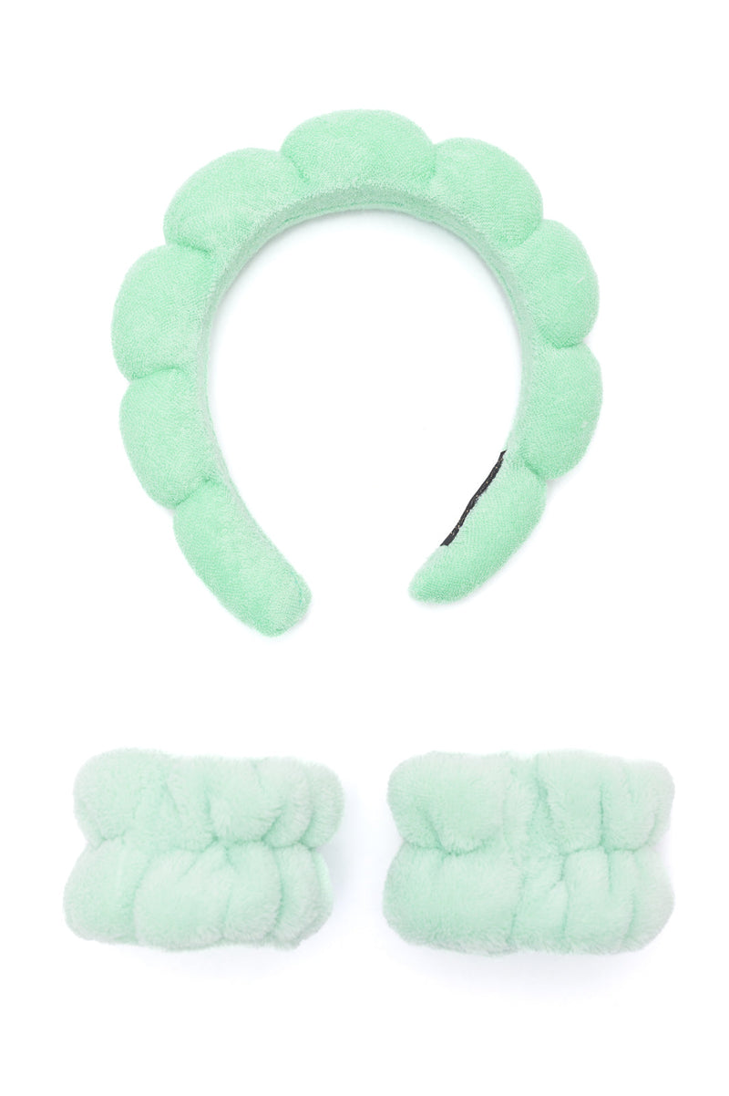 Lost in the Moment Headband and Wristband Set in Green Health & Beauty   