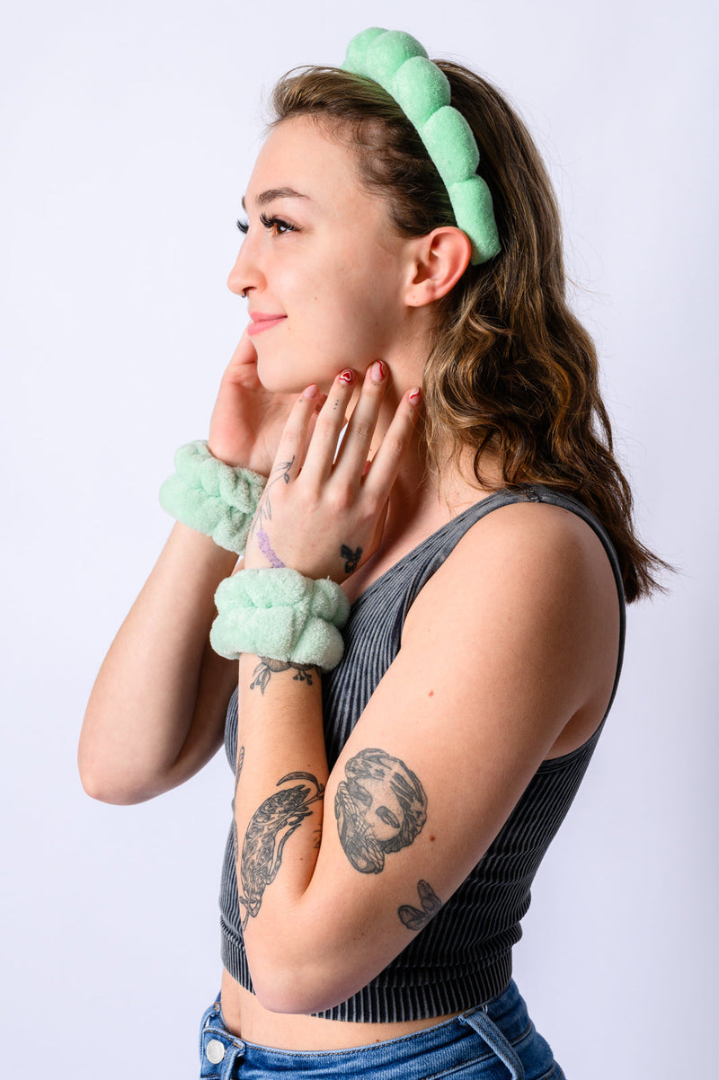 Lost in the Moment Headband and Wristband Set in Green Health & Beauty   