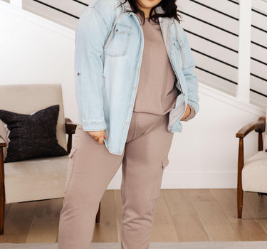 Lounge A Lot Cut Off Sweatshirt in Mocha